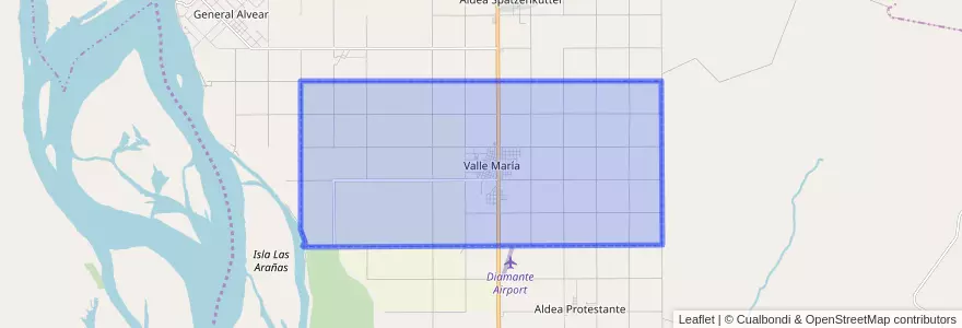 Mapa de ubicacion de Aldea Valle María.