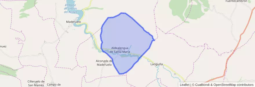 Mapa de ubicacion de Aldealengua de Santa María.