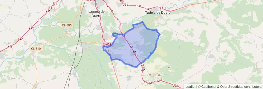 Mapa de ubicacion de Aldeamayor de San Martín.