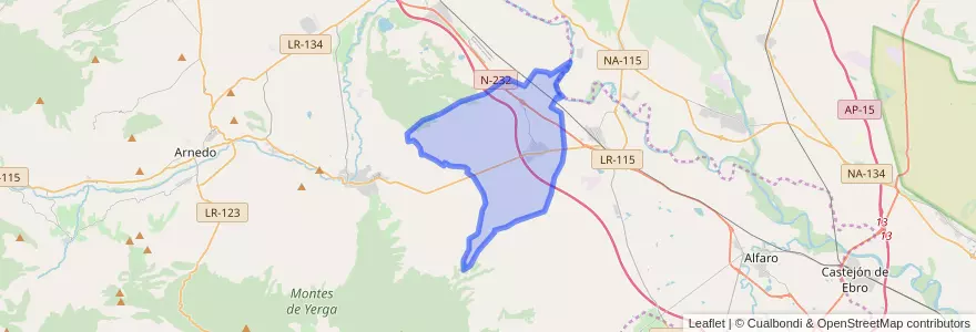 Mapa de ubicacion de Aldeanueva de Ebro.