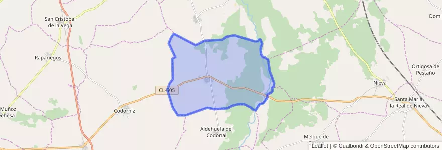 Mapa de ubicacion de Aldeanueva del Codonal.