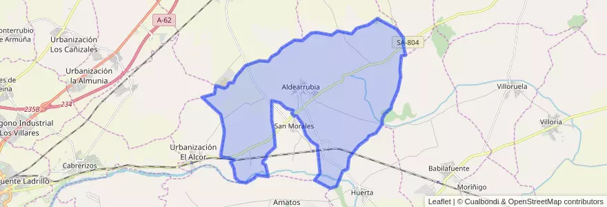 Mapa de ubicacion de Aldearrubia.