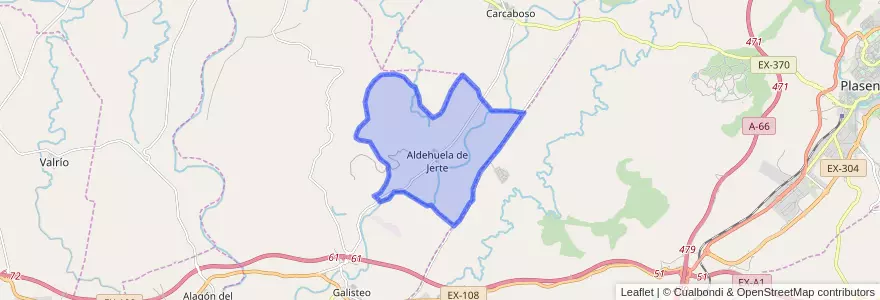 Mapa de ubicacion de Aldehuela de Jerte.