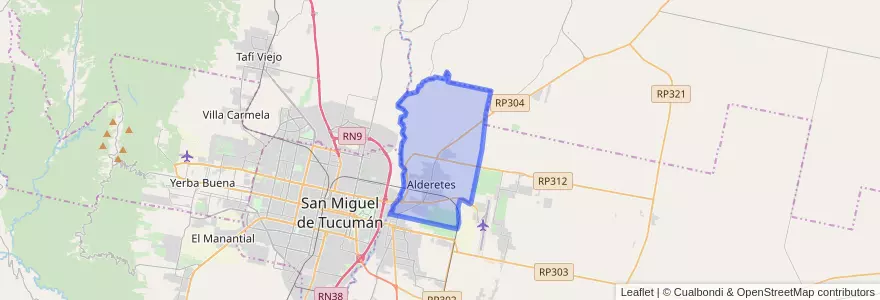 Mapa de ubicacion de Alderetes.