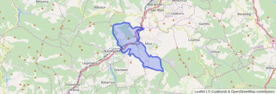 Mapa de ubicacion de Alegia.