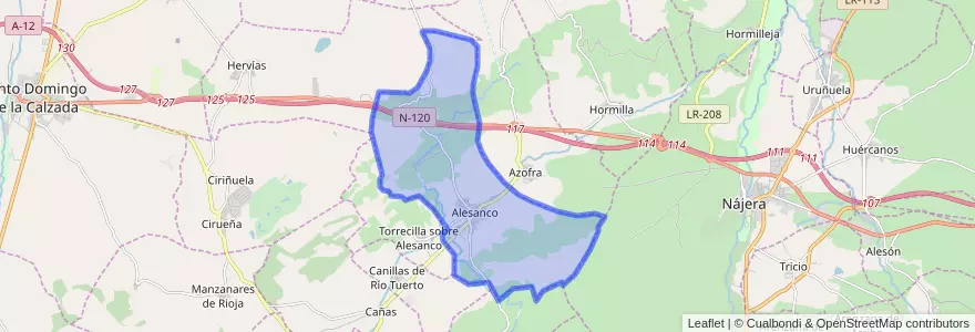 Mapa de ubicacion de Alesanco.
