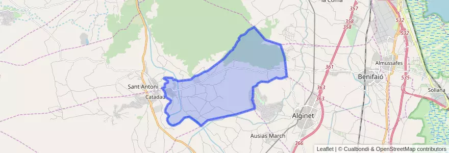 Mapa de ubicacion de Alfarp.