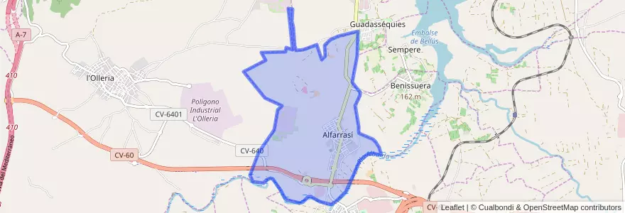 Mapa de ubicacion de Alfarrasí.