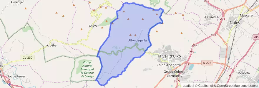 Mapa de ubicacion de Alfondeguilla.