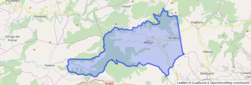 Mapa de ubicacion de Alforja.