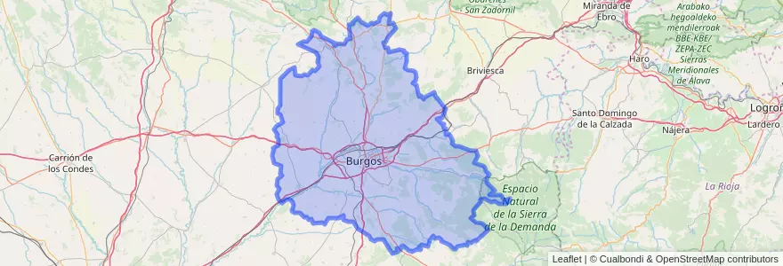 Mapa de ubicacion de Alfoz de Burgos.