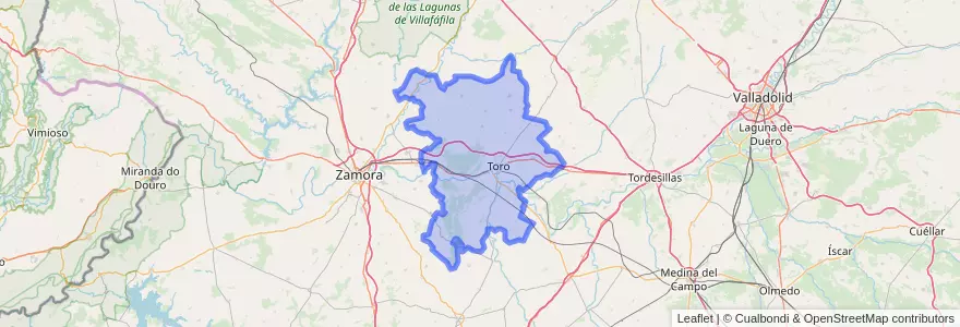 Mapa de ubicacion de Alfoz de Toro.