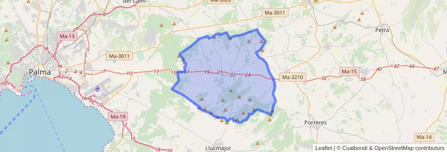 Mapa de ubicacion de Algaida.