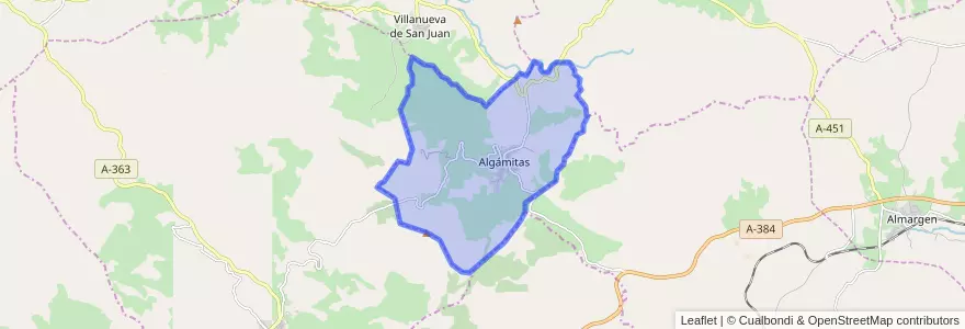 Mapa de ubicacion de Algámitas.