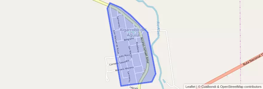 Mapa de ubicacion de Algarrobo del Águila.