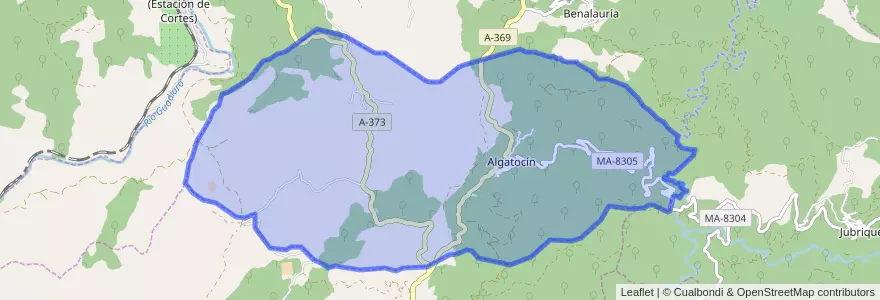 Mapa de ubicacion de Algatocín.