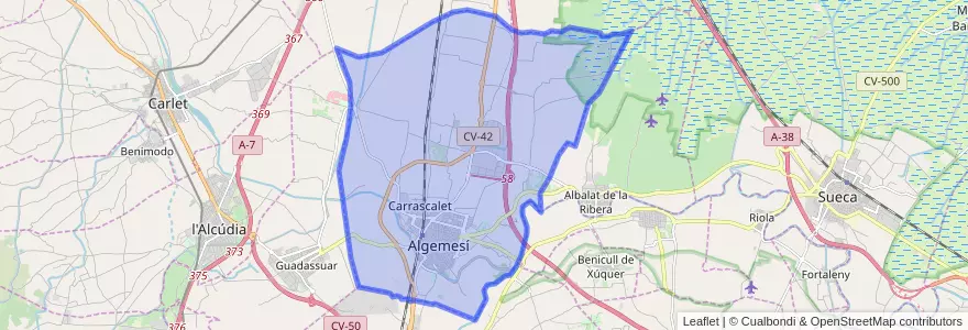 Mapa de ubicacion de Algemesí.