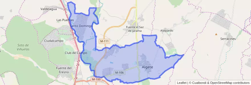 Mapa de ubicacion de Algete.