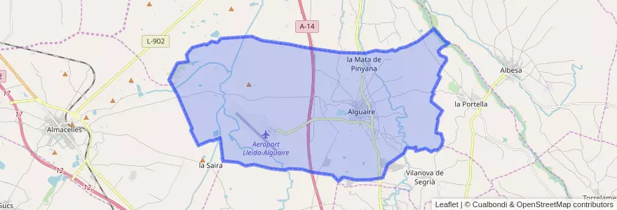 Mapa de ubicacion de Alguaire.