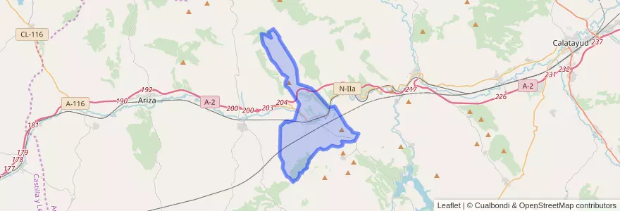 Mapa de ubicacion de Alhama de Aragón.