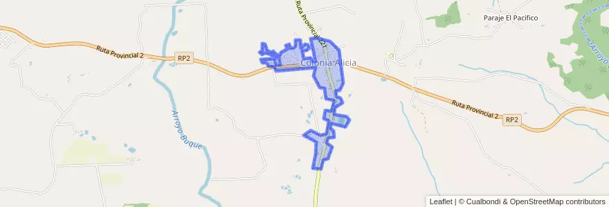Mapa de ubicacion de Alicia Alta.