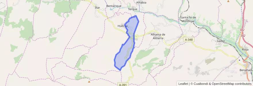 Mapa de ubicacion de Alicún.
