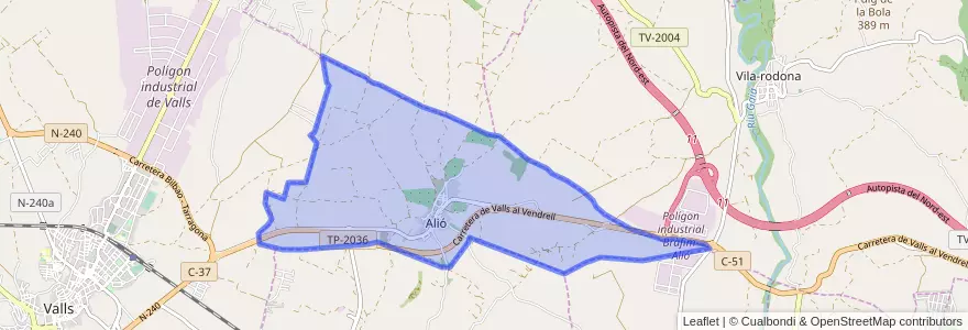 Mapa de ubicacion de Alió.