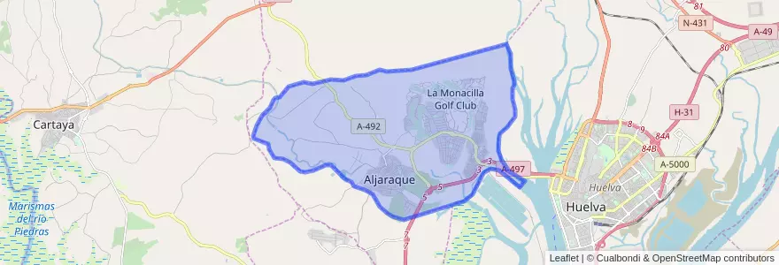 Mapa de ubicacion de Aljaraque.