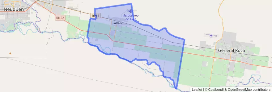 Mapa de ubicacion de Municipio de Allen.