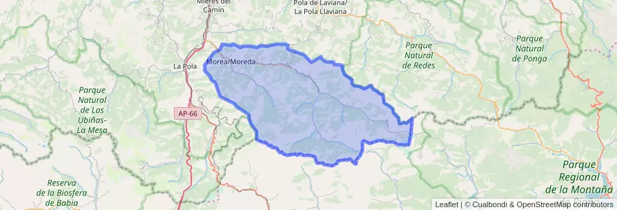 Mapa de ubicacion de Aller.