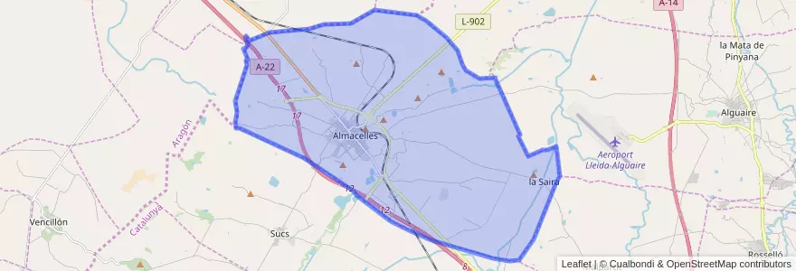 Mapa de ubicacion de Almacelles.