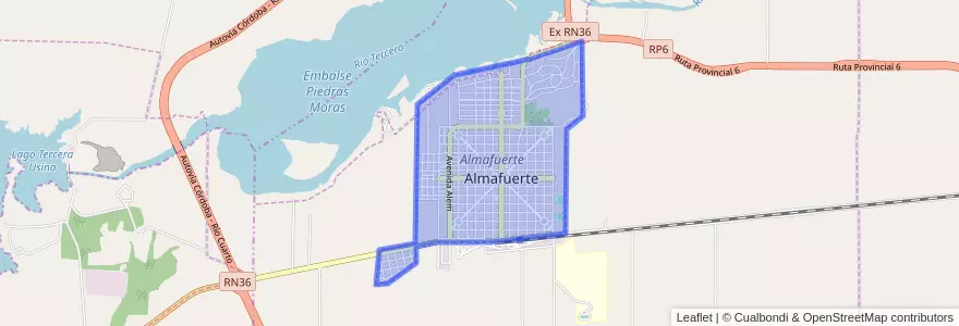 Mapa de ubicacion de Almafuerte.