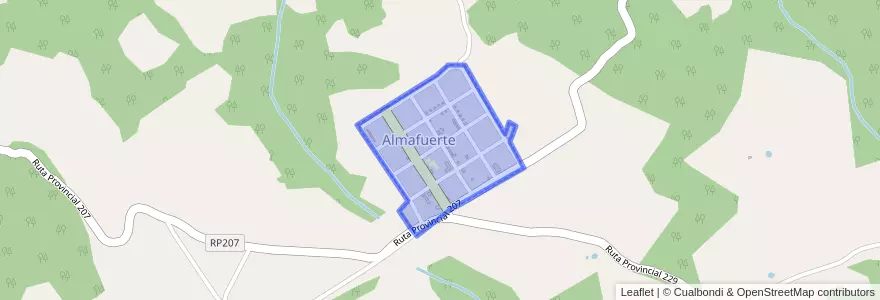 Mapa de ubicacion de Almafuerte.