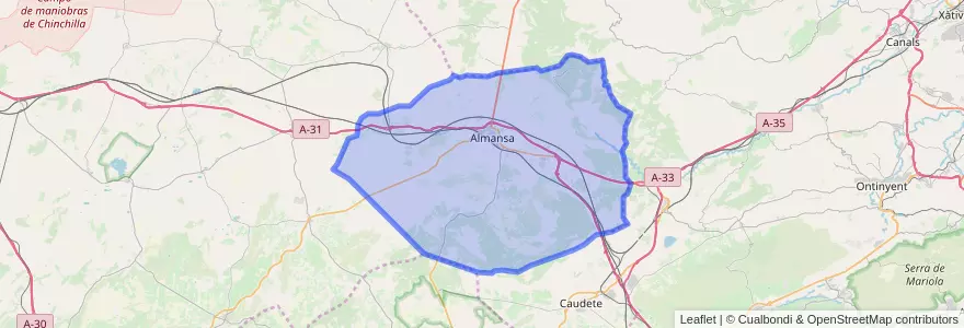 Mapa de ubicacion de Almansa.
