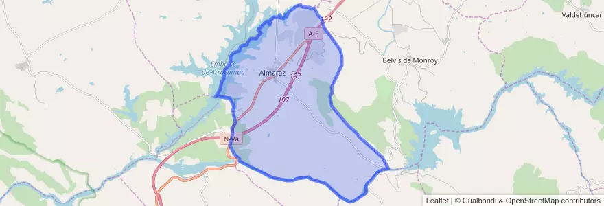 Mapa de ubicacion de Almaraz.