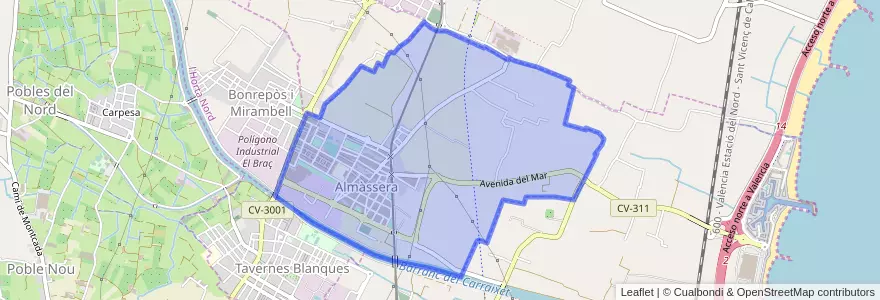 Mapa de ubicacion de Almàssera.