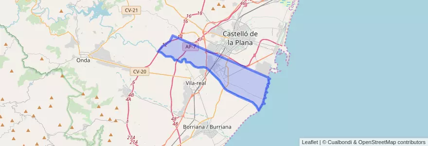 Mapa de ubicacion de Almassora.