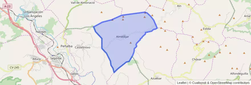 Mapa de ubicacion de Almedíjar.