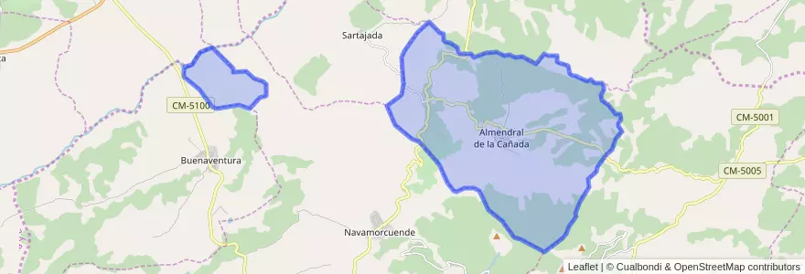 Mapa de ubicacion de Almendral de la Cañada.