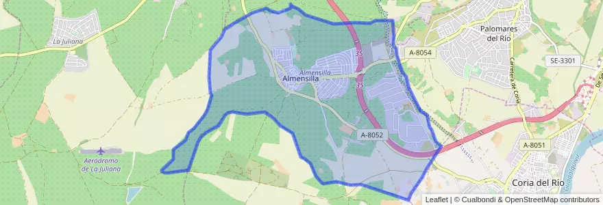 Mapa de ubicacion de Almensilla.