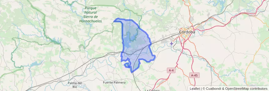 Mapa de ubicacion de Almodóvar del Río.