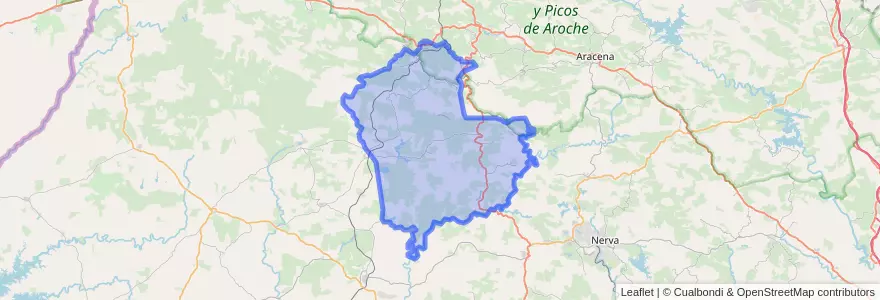 Mapa de ubicacion de Almonaster la Real.