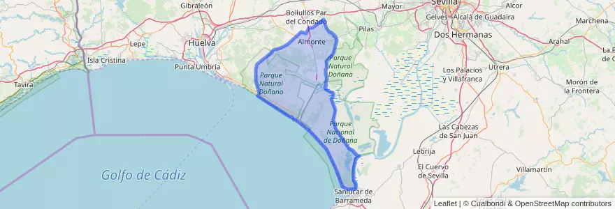 Mapa de ubicacion de Almonte.
