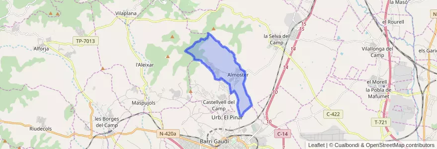 Mapa de ubicacion de Almoster.