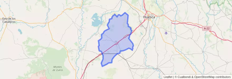 Mapa de ubicacion de Almudévar.