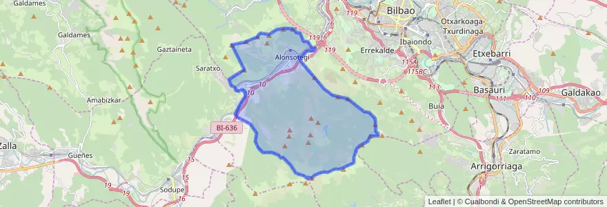 Mapa de ubicacion de Alonsotegi.