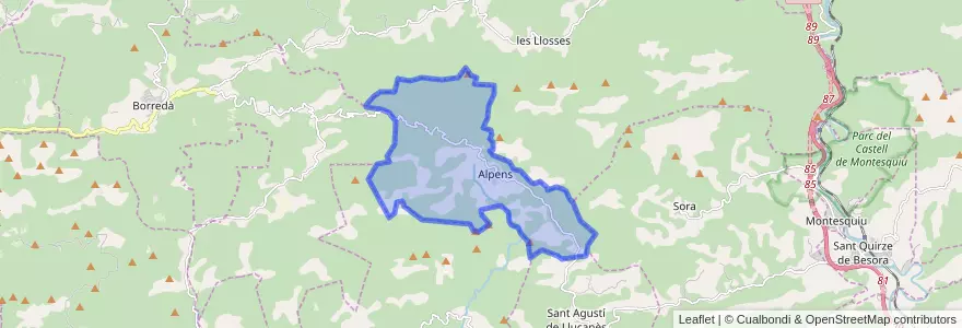 Mapa de ubicacion de Alpens.