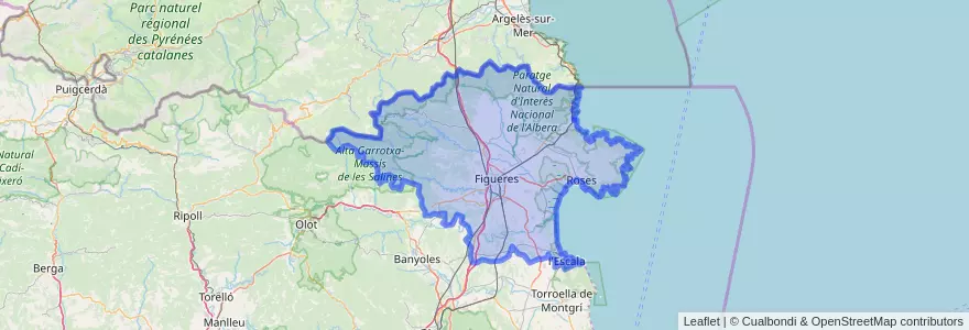 Mapa de ubicacion de Alt Empordà.