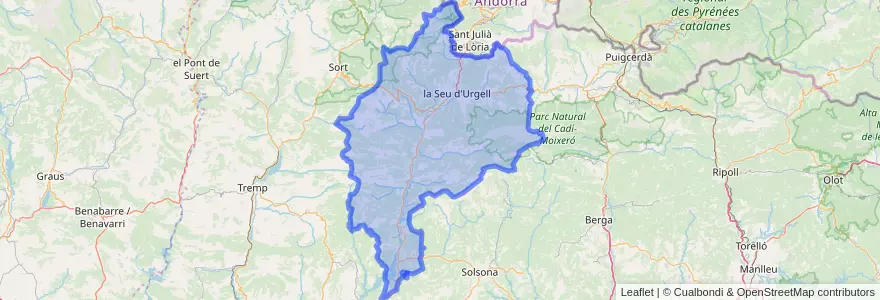 Mapa de ubicacion de Alt Urgell.