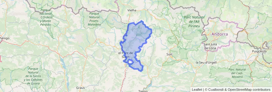 Mapa de ubicacion de Alta Ribagorça.